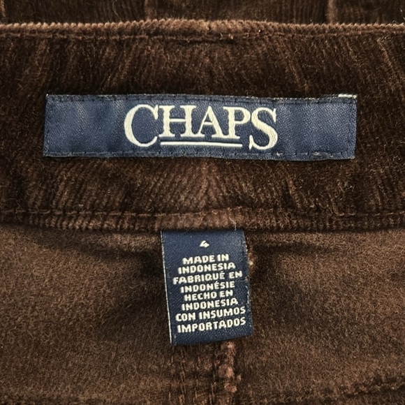 Chaps Chocolate Brown Corduroy Straight Leg Jeans Size 4 - Picture 7 of 8